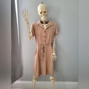 S Tan Monteau Dress